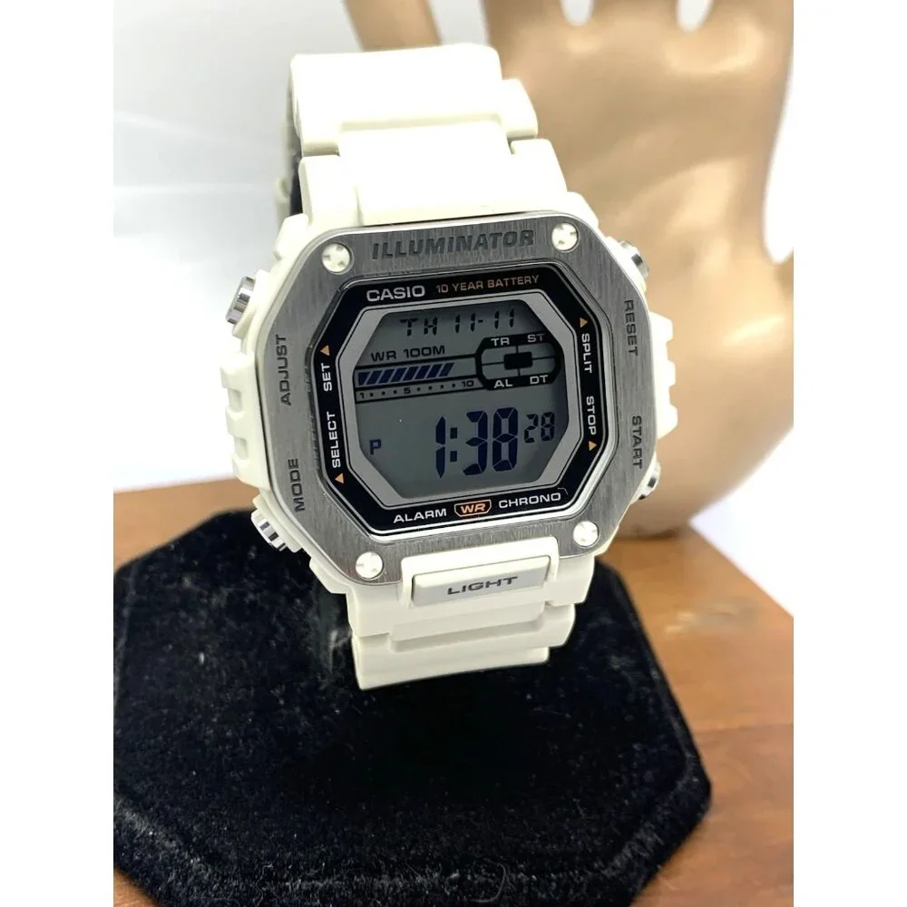 Casio Men's Watch MWD110H-8AV Off-White Resin Strap Quartz Digital Sport 3517